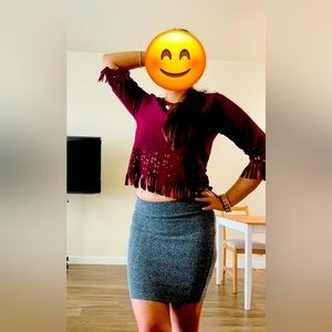 Chic Mix of Gray & Black mini skirt